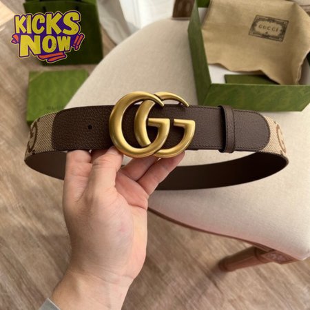 GUCCI DOUBLE G BUCKLE GG SUPREME CANVAS BELT