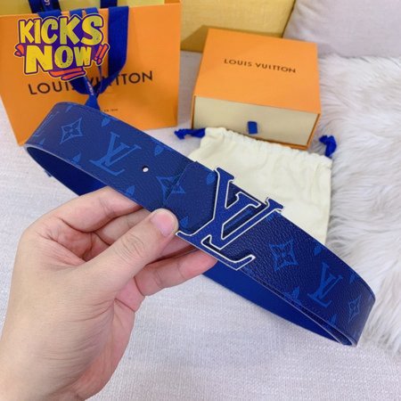 Initials Reversible Belt Monogram Cobalt Taiga 40MM Blue