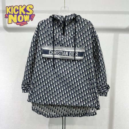 Christian Dior | Hoodie Anorak Blue And Ecru Oblique Oversize