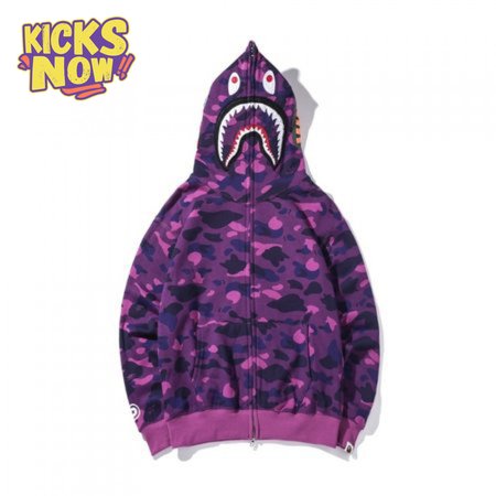 BAPE Color Camo Shark Full Zip Hoodie (FW21) Purple