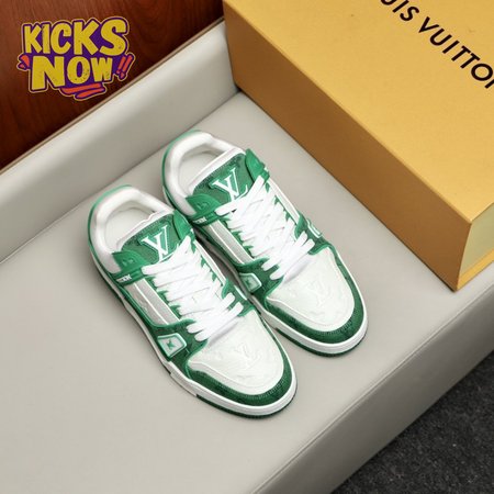 trainer low white green