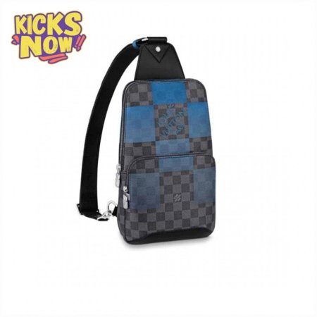 avenue sling bag blue damier graphite giant canvas n40404