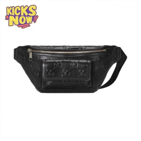 GG EMBOSSED BELT BAG IN BLACK GG EMBOSSED LEATHER - GBC14