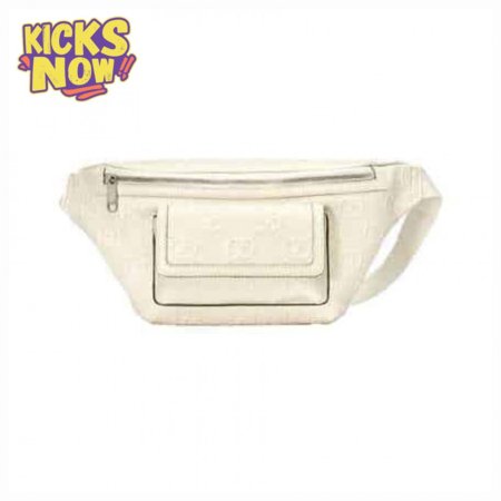 GG EMBOSSED BELT BAG IN WHITE GG EMBOSSED LEATHER - GBC13