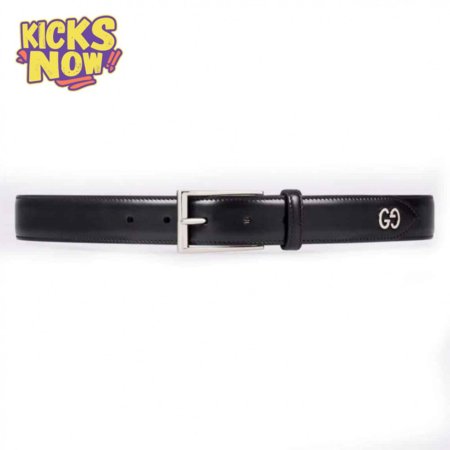 GUCCI LEATHER BELT WITH GG DETAIL - B46