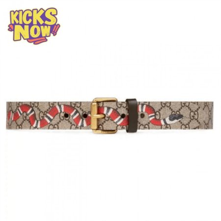 GUCCI SNAKE PRINT GG SUPREME BELT - B42