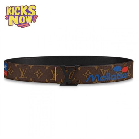 initiales belt monogram logo story 40mm brown - b129