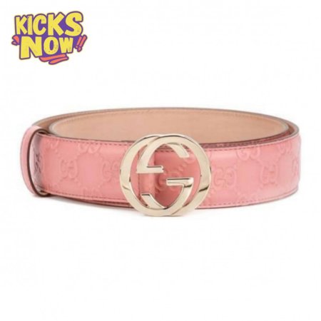 GUCCI INTERLOCKING G-BUCKLE LEATHER BELT - B2