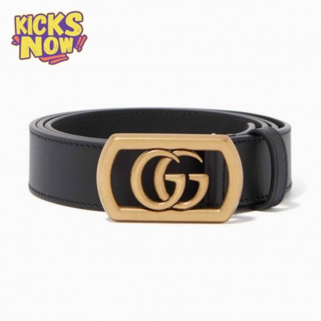 GUCCI BELT WITH FRAMED DOUBLE G BUCKLE - B8