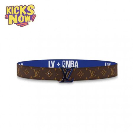 x nba 3 steps 40mm reversible monogram canvas belt - b114