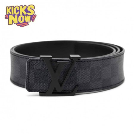 belt initiales damier graphite black grey - b30