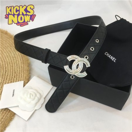 chanel logo buckle belt