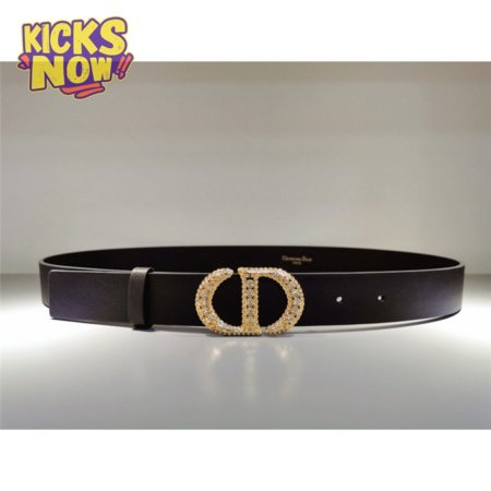 dior CD black leather belt