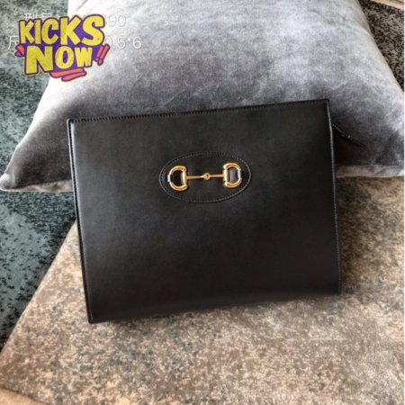 gucci 1955 Horsebit Pouch Clutch Bag black