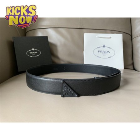 Prada saffiano 40mm leather belt black