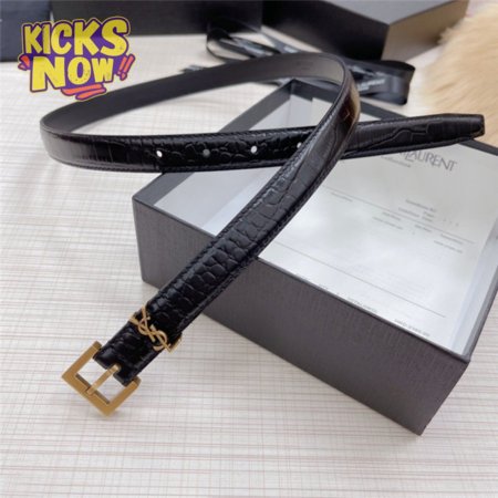 ysl crocodile grain top layer leather belt