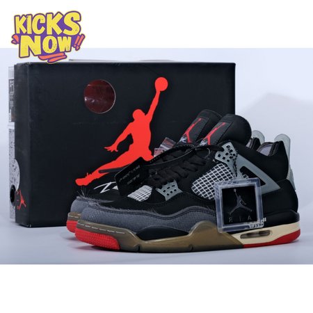 Off-White X Air Jordan 4 Bred CV9388-001 Men's