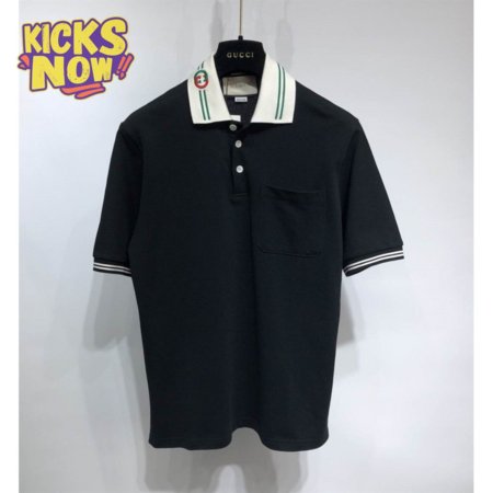 Cotton piquet polo with Interlocking G - GC40