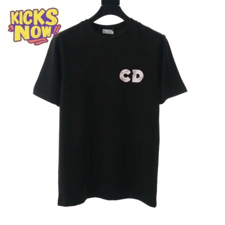 DIOR COUPLE BASKETBALL TIGHT-KNIT BLACK T-SHIRT