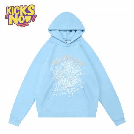 Sp5der Hoodies Light Blue