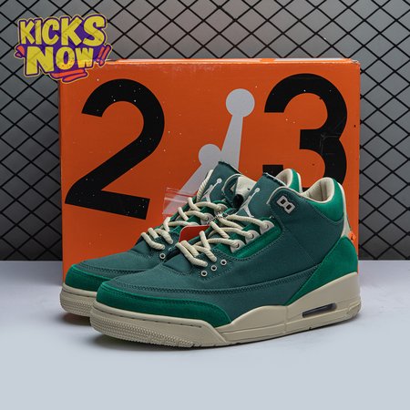 Air Jordan 3 Retro Bicoastal Black Malachite Fossil FZ7974-300 Unisex