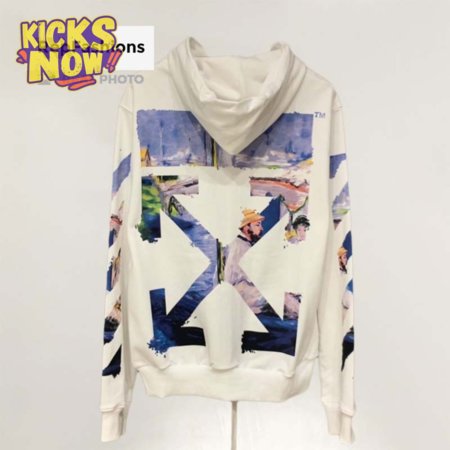 Off White Colored Arrows Zip Up Hoodie