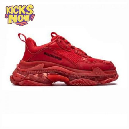 BALENCIAGA TRIPLE S CLEAR SOLE SNEAKER IN RED - BB171