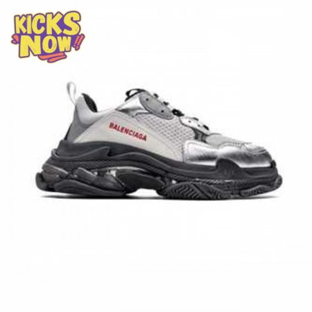 BALENCIAGA TRIPLE S WHITE & BLACK SOLE SNEAKERS - BB170