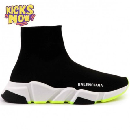 BALENCIAGA SPEED TRAINER BLACK WHITE NEON SS19 - BB12