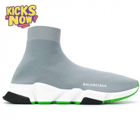 BALENCIAGA SPEED TRAINER METALLIC SILVER NEON - BB19