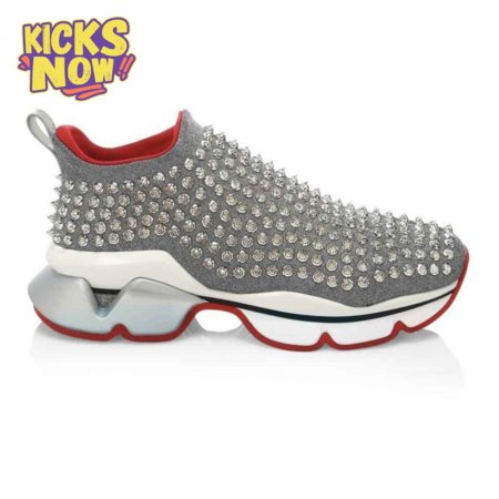 CHRISTIAN LOUBOUTIN GREY SPIKE SOCK SNEAKER- CL50