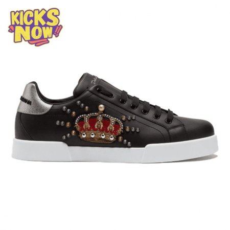 DOLCE & GABBANA CALFSKIN PORTOFINO SNEAKERS WITH PATCH - DG1