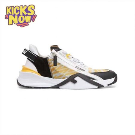 FENDI FLOW YELLOW NYLON LOW TOPS SNEAKERS - FD01