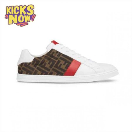 FENDI FF LOGO PRINT LOW-TOP SNEAKERS - FD16