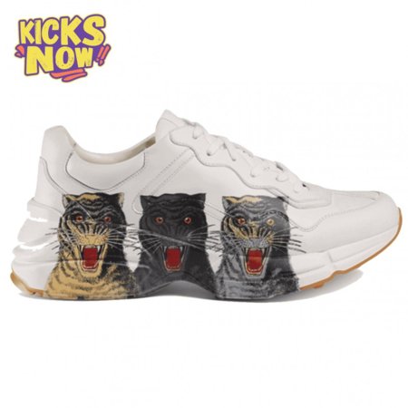 GUCCI RHYTON LEATHER SNEAKER WITH TIGERS