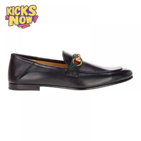 GUCCI 10MM LEATHER FOLDABLED LOAFERS W/ WEB - LDG017