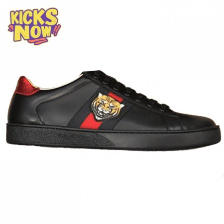 GUCCI TIGER ACE EMBROIDERED SNEAKER BLACK - GC49